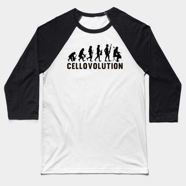 Violoncello Evolution Baseball T-Shirt by MalditaNovena